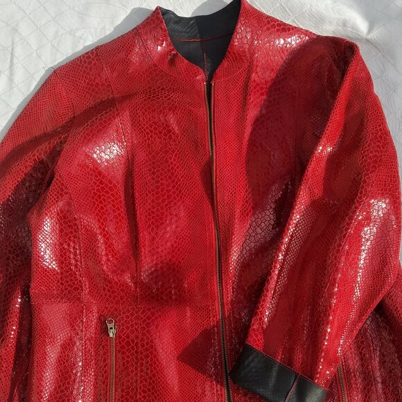 Chicos Reversible Leather Jacket - Chicos 3.- XL - Picture 1 of 16